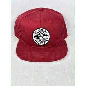Vans Off The Wall Adjustable Snapback Hat Mens Red Cap One Size BRAND NEW